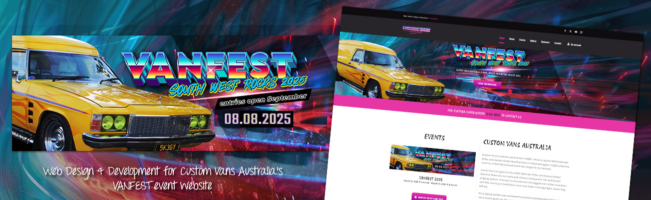 website design and development  - Custom Vans Australia's Vanfest event